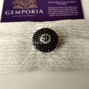 Beautiful black spinel and topaz ring